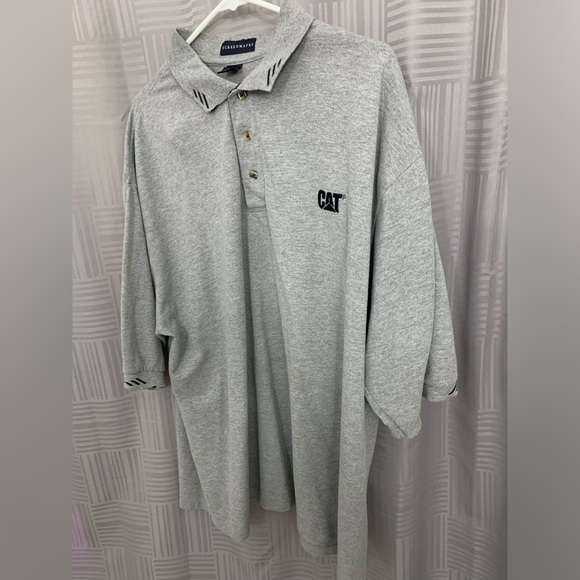 Screenmates Caterpillar Short Sleeve Mens Polo Shirt Size 3xl Gray - Picture 5 of 12